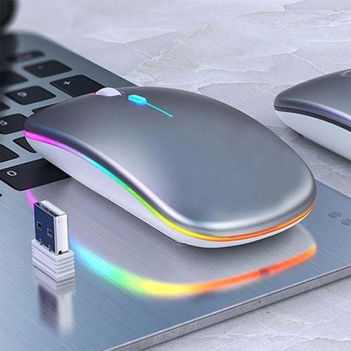 Buy Colorful LED 2.4G Rechargeable Ultra-Thin Wireless Mouse – Silver