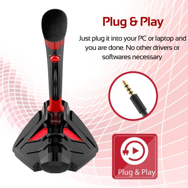 Vertux Universal Desktop Gaming Microphone with 3.5mm Stereo Input