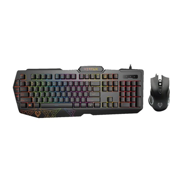 Vertux RGB Gaming Keyboard and Mouse Set with Instant Macro Keys