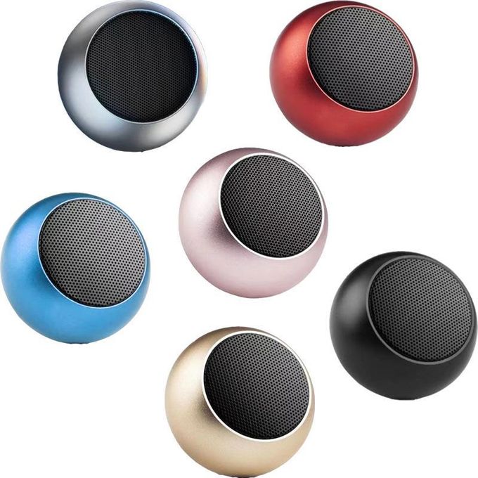 Blue Portable Bluetooth Speaker with Card Slot and Mini Metal Heavy Bass for Outdoor Use