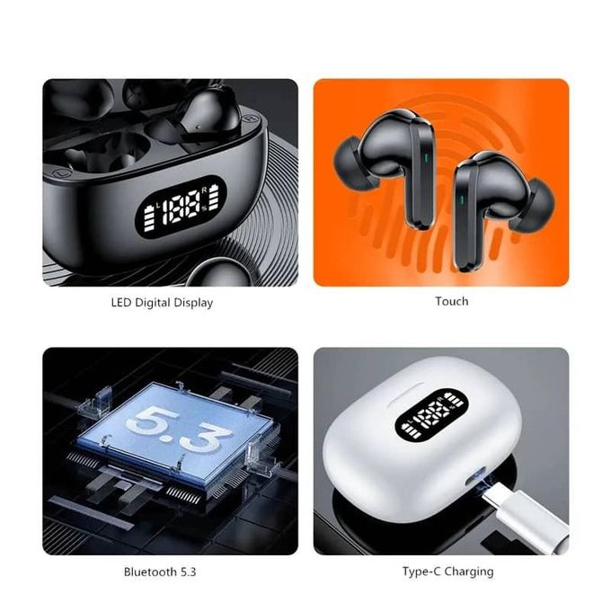 F05 True Wireless Stereo Bluetooth Earbuds with Complimentary 4-in-1 Multifunction Data Cable – White