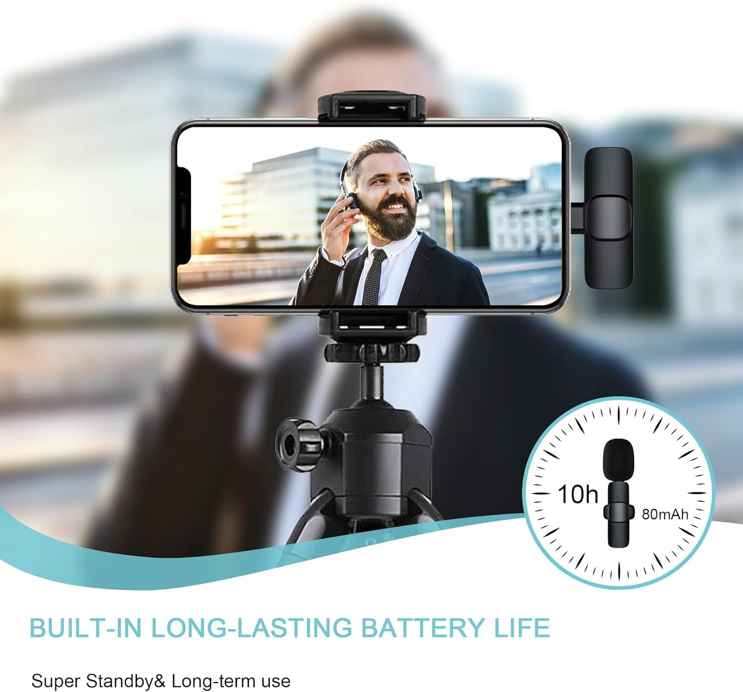 Buy Wireless Lavalier Microphone – Wireless Microphones Compatible with iPhone iPad, Plug-Play Wireless Mic for Recording, YouTube, TikTok, Facebook Live Stream, Noise Reduction Auto-Sync in Kumasi
