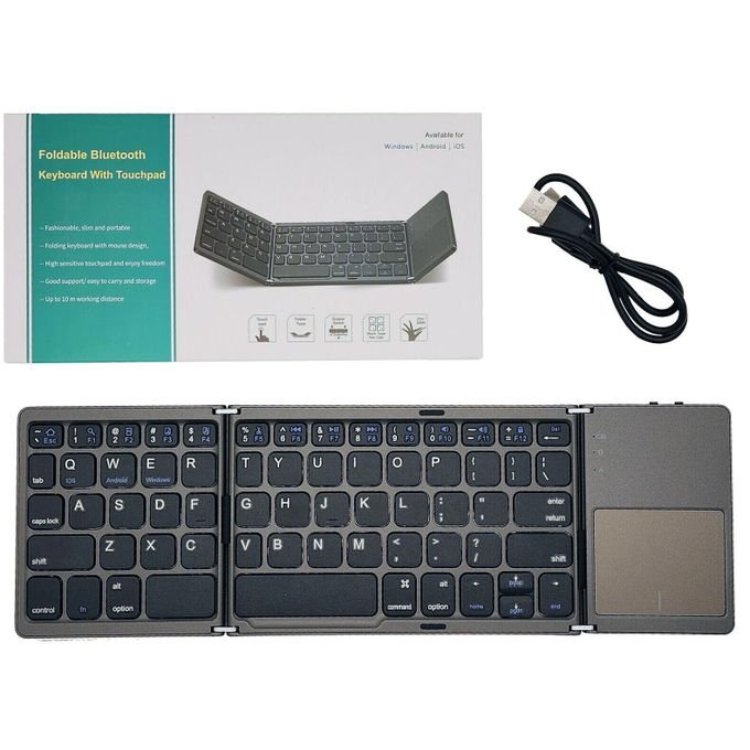 Foldable Bluetooth Keyboard with Touchpad in Blue Flag Design in kumasi — product view 2