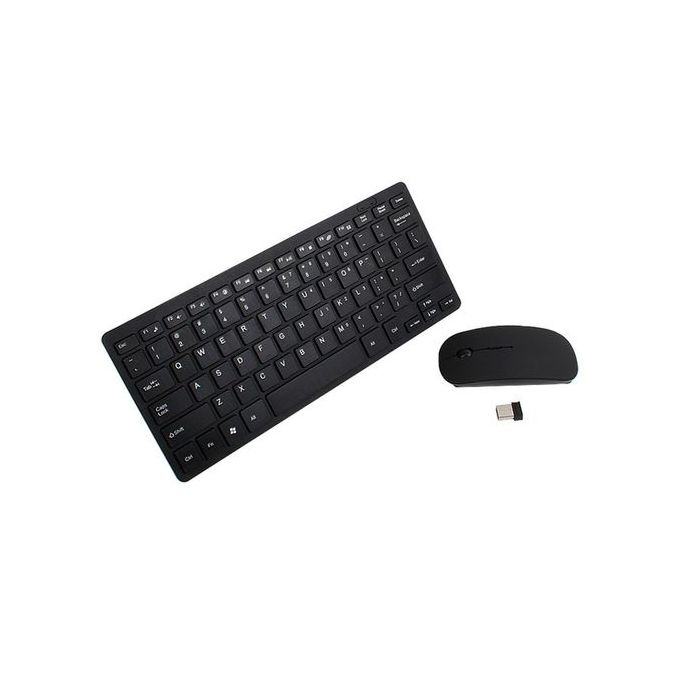 Black Wireless Keyboard and Mouse Set with Complimentary Wired Headphones — product view 2