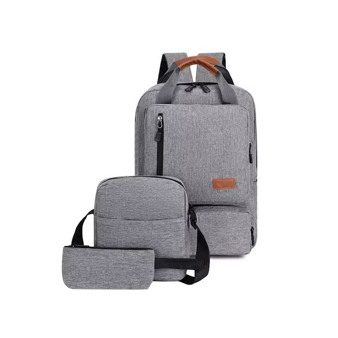 3 In 1 Backpack Set Multi-Functional For School/Work/Business Backpack - Grey