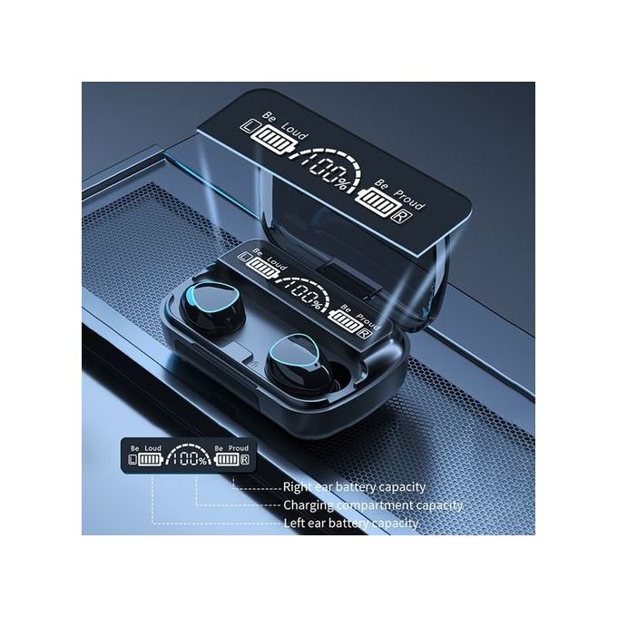 M10 Wireless Bluetooth Earphones Waterproof LED Dispay Headset Hifi Stereo