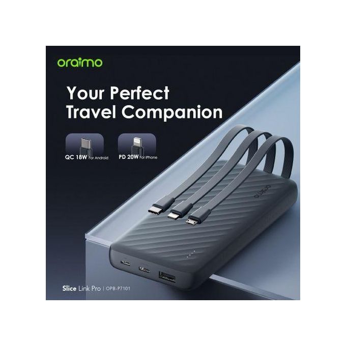 Oraimo Slice Link Pro 10000mAh Power Bank with 22.5W Output