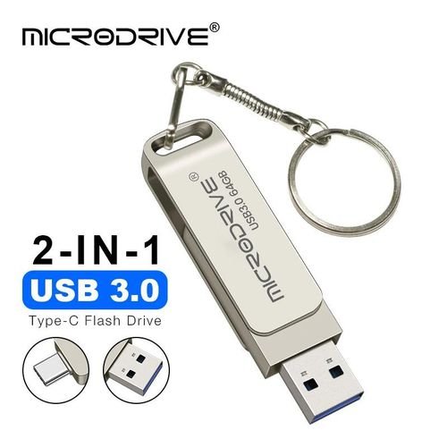 Buy For phone OTG type C flash drive memory stick 128GB 256GB pendrive 2 in 1 USB 3.0 Flash Drive 64GB U disk in Kumasi