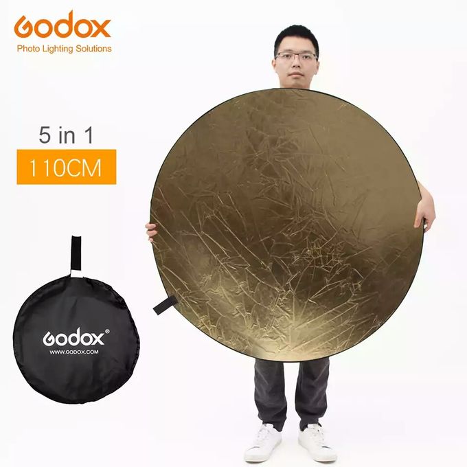 Godox 5-in-1 Large Studio Photo Reflector – 3.7ft – Black/Gold