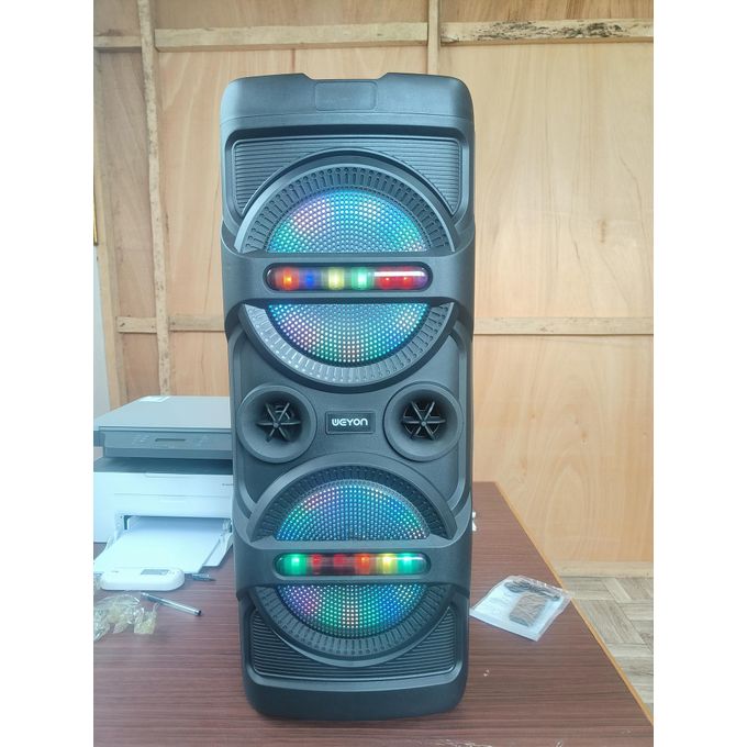 WEYON Black Portable LED Bluetooth Karaoke Microphone Speaker with Subwoofer – Model 832 — product view 3