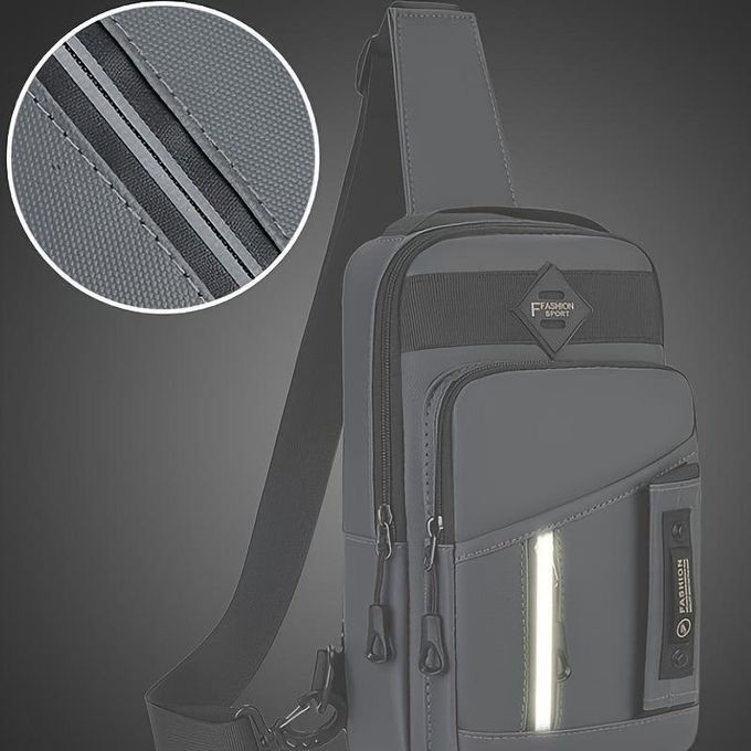 Compact Grey Shoulder Bag for Students – Stylish Men’s Messenger Bag