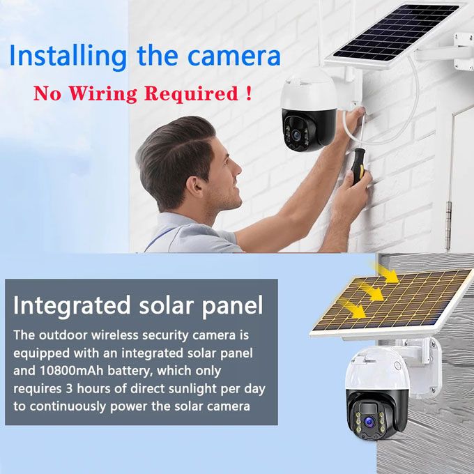 Solar-Powered Outdoor HD Night Vision Security Camera – Waterproof Design