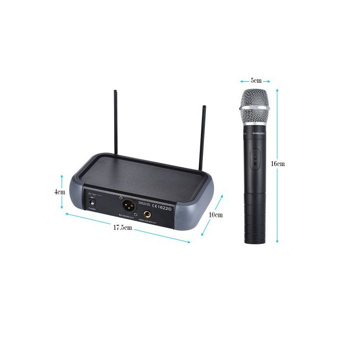 Dual Channel VHF Wireless Handheld Microphone System – Black (New)