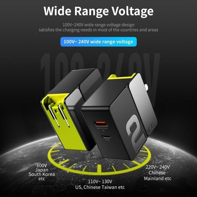 ROCK 18W Dual USB and Dual Type-C Travel Charger with CN Plug in kumasi
