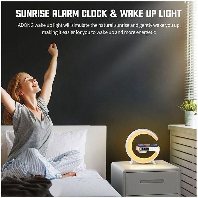 DIY Night Light Wireless Bluetooth Speaker with Wireless Charging and Digital Alarm Clock – 10 Lighting Modes in kumasi — product view 3