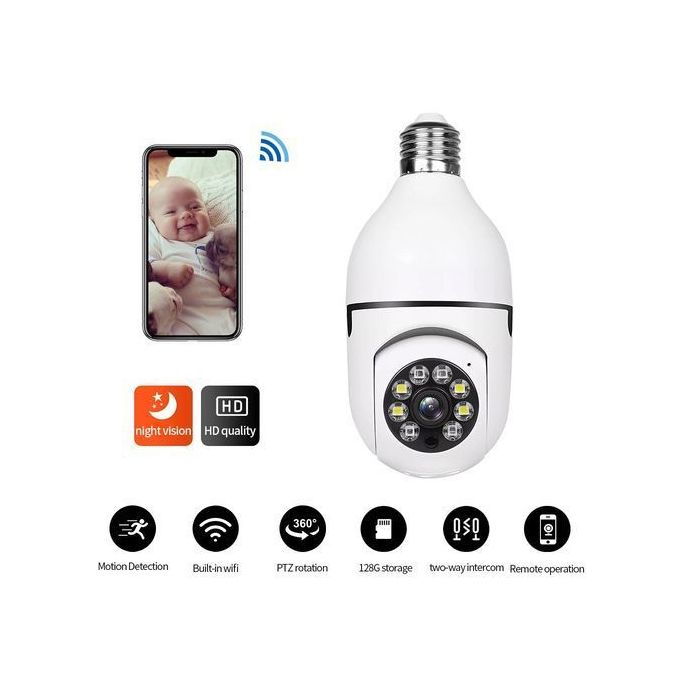 360° HD WiFi Wireless Light Bulb Camera