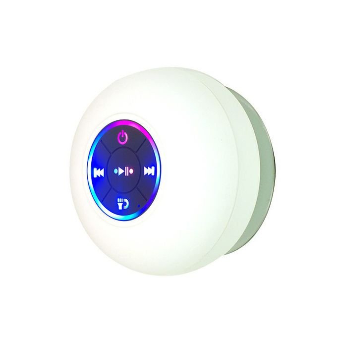 Waterproof Bluetooth Speaker with Large Suction Cup and Light