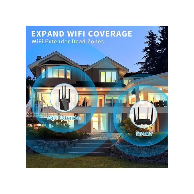2.4G 300Mbps Wireless WiFi Repeater – WiFi Signal Booster with 4 Antennas — product view 4