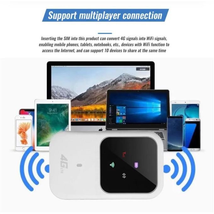 Portable All-Network WiFi Router with SIM Card Slot for Travel – White — product view 5