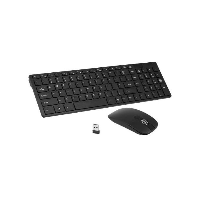 Ultra-Slim Soft-Touch Wireless Keyboard and Mouse Set – Black and White in kumasi