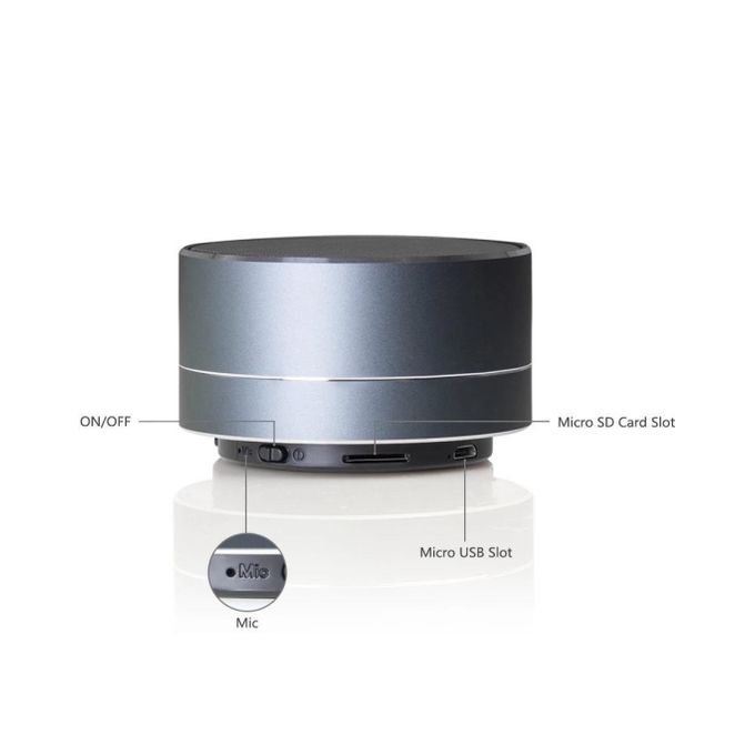Compact Cylindrical Bluetooth Speaker – Black