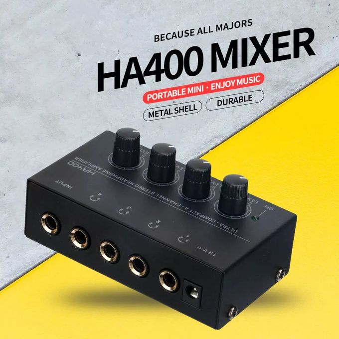 MICROAMP HA400 Ultra-Compact 4-Channel Stereo Headphone Splitter Amplifier — product view 2