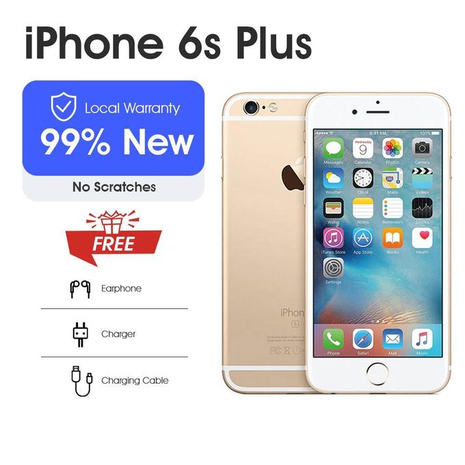 Refurbished Apple iPhone 6s Plus – 5.5″ Display – 2GB RAM, 64GB Storage – 12MP Rear Camera, 5MP Front Camera – 2750mAh Battery – Gold — product view 2