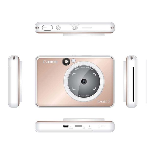 Rose Gold Canon Zoemini S Instant Camera and Printer