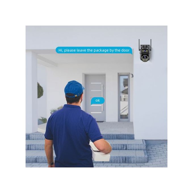 8MP 4K HD WiFi Outdoor Security Camera with Dual Lenses – Black — product view 3