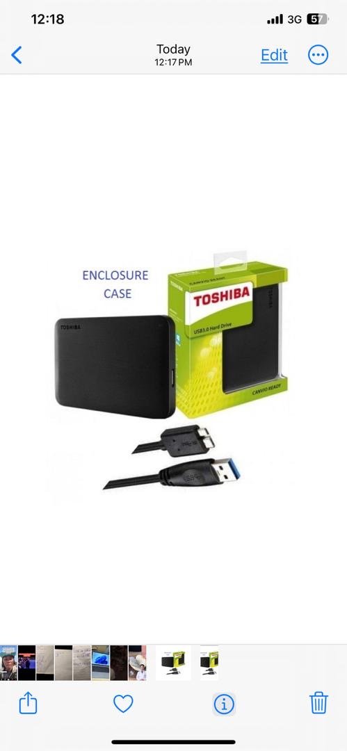 Buy Toshiba USB 3.0 Laptop External Hard Disk Enclosure Case – Black in Kumasi