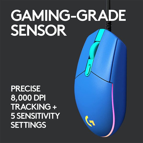Logitech G203 Lightsync Gaming Mouse” can be rephrased as “Logitech G203 Gaming Mouse with Lightsync Technology