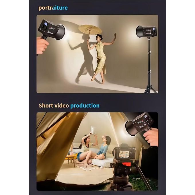 80W LED Video Light Featuring Built-in Rechargeable Battery and Adjustable Color Temperature