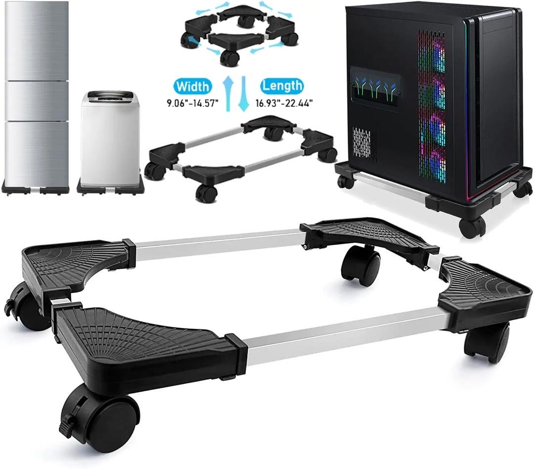Buy CPU Stand for PC Desktop Rolling Dolly Deear Adjustable Mobility Multi Purpose Heat Protection Black in kumasi