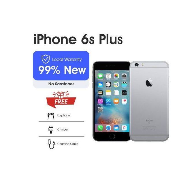Refurbished Apple iPhone 6s Plus – 99.9% Like New, 2GB RAM, 64GB Storage, 2750mAh Battery, Single SIM, 5.5-Inch Display, 12MP HD Camera, Touch ID Smartphone with Local Customer…