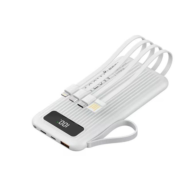 Medoosi 10000 mAh Ultra Slim 4-in-1 Built-In Power Bank – White
