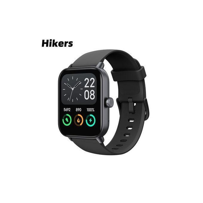Black 1.8'' Waterproof Smart Watch for Hikers - Health Monitor, Bluetooth Calling, Fitness Tracker, Notifications, Weather Updates, and 100 Sport Modes