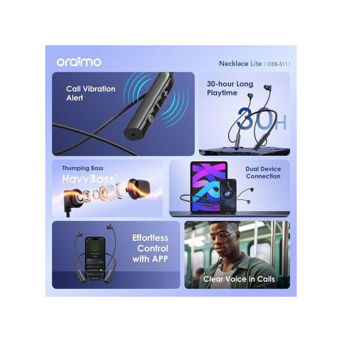 Oraimo Headphones with Power Bank and 4-in-1 Charging Cable — product view 4