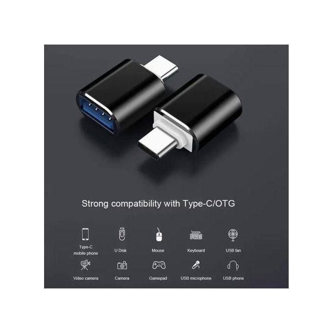 3-Pack Type C to USB OTG Adapter Converter