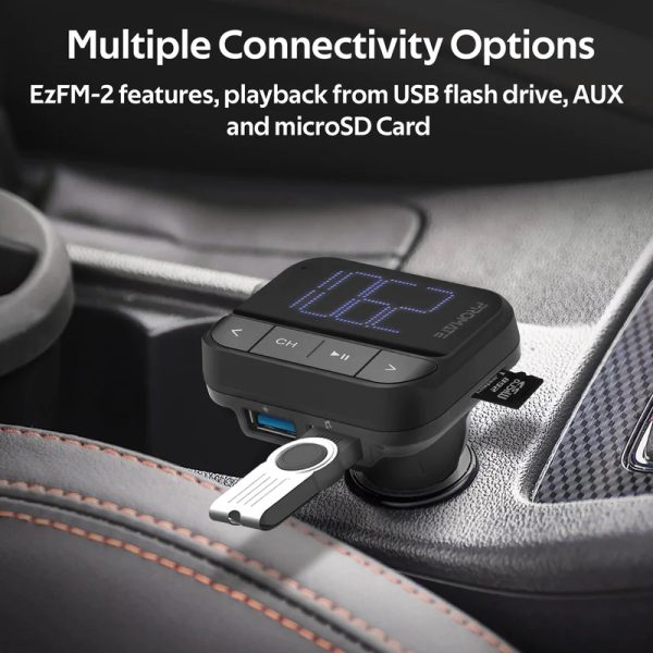FM Transmitter for Cars with TF & USB Inputs and USB Charging Port — product view 5