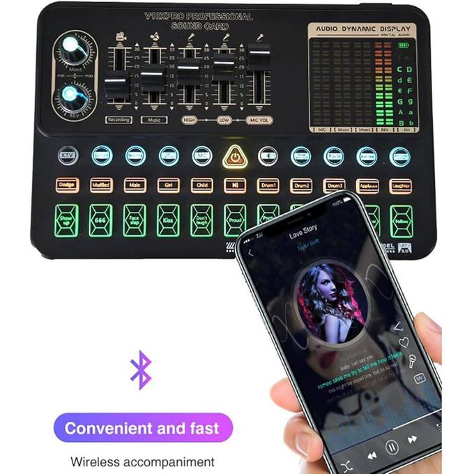 Professional Live Streaming Audio Interface/Sound Card – Black