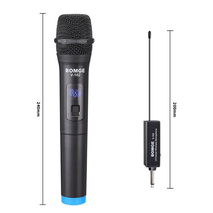 Bomge Black Wireless System with 2 Handheld Microphones