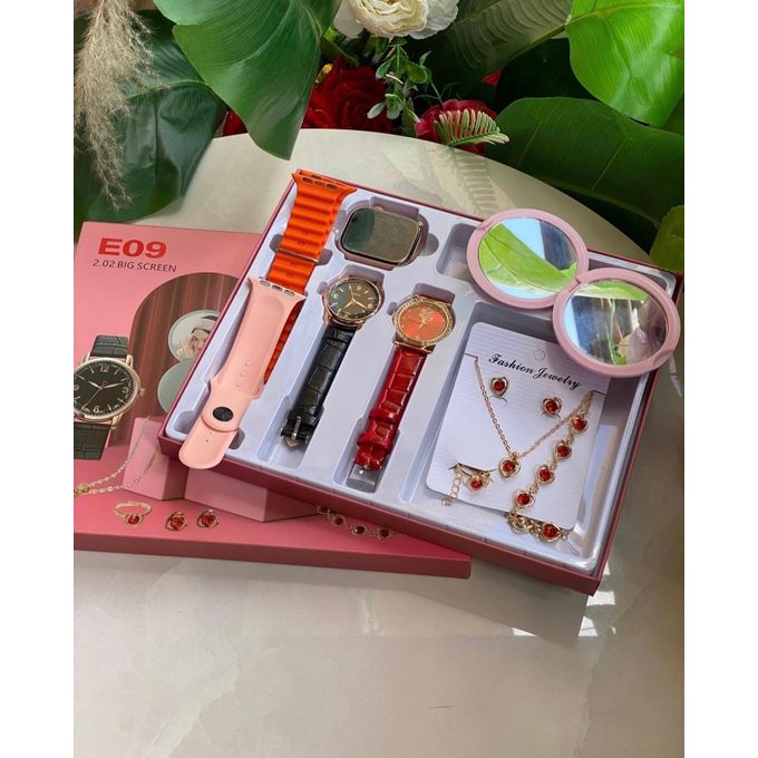 E09 2.02″ Large Display Smartwatch Gift Set with Trendy Jewelry – Includes Multiple Straps & Accessories — product view 2