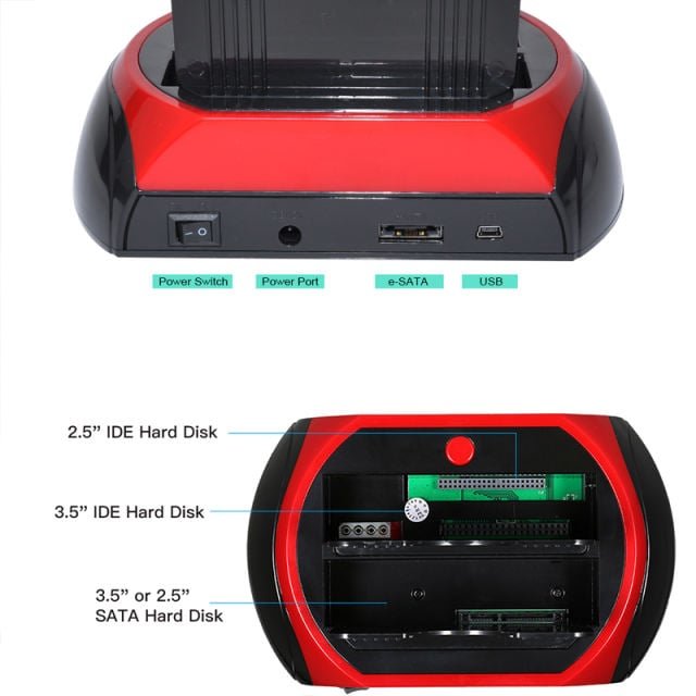 Buy USB To IDE Sate With Power Supply SSD HDD Docking Station For 2.5 3.5 Inch IDE SATA Hard Drive Disk With Card Reader USB Ports in Kumasi — product view 5
