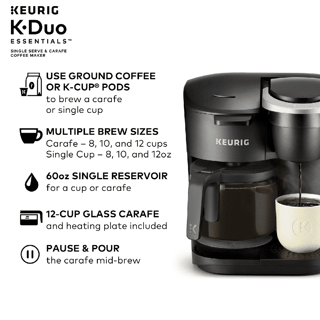 Keurig K-Duo Essentials Carafe Coffee Maker – Black — product view 3