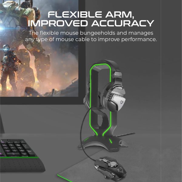Vertux Versatile Mouse Bungee with Headphone Holder & USB Port