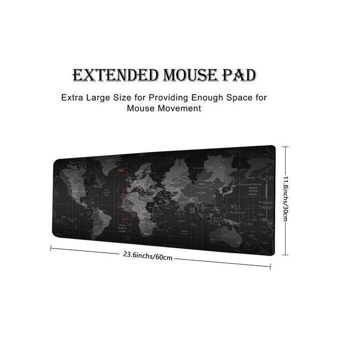 SXCHEN Large World Map Mouse Pad with Locking Edges