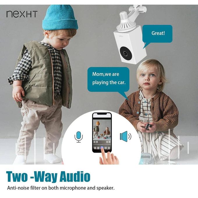 Nexht 2K Pan-Rotating 180° Outdoor/Indoor Wired WiFi Security Camera for Home – White