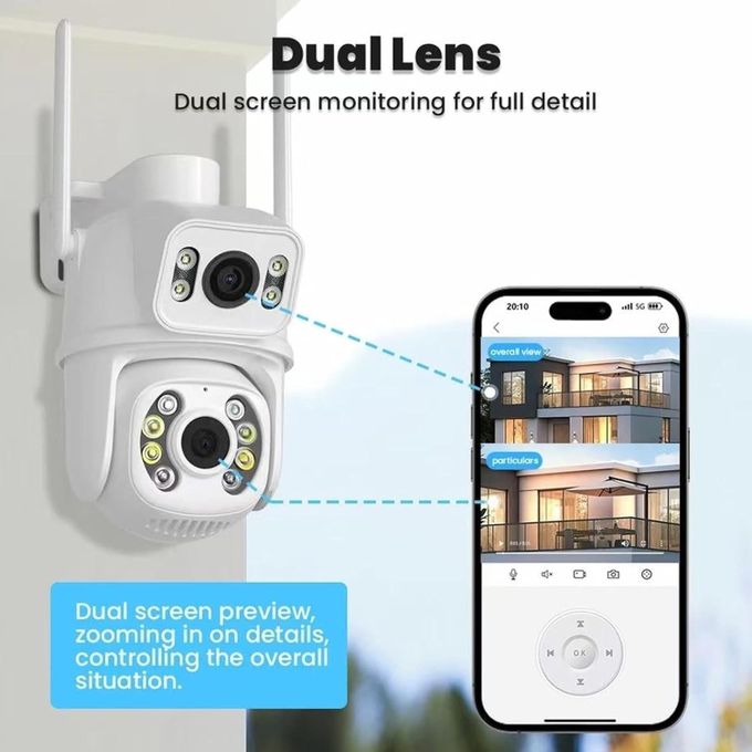 HD Dual-Screen Binocular Surveillance – Two-Way Voice WiFi Camera for Home