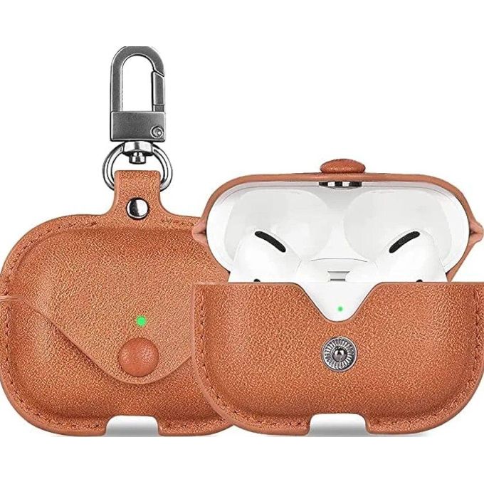 Personalized Brown Vegan Leather Earbud Case – Soft Touch