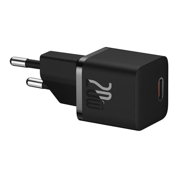 Baseus Super Si Quick Charger 1C 20W EU Set in Blue with Simple Wisdom Type-C to iPhone PD Data Cable, 20W, 1m, Navy Blue